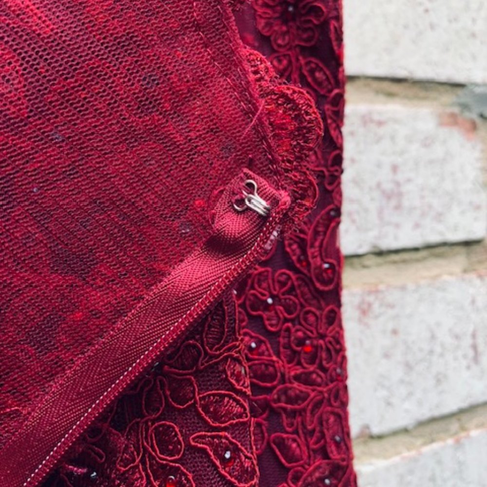 DANCING QUEEN Maxi evening gown dress Burgundy color off shoulder size 3XL - NWT - Picture 6 of 16